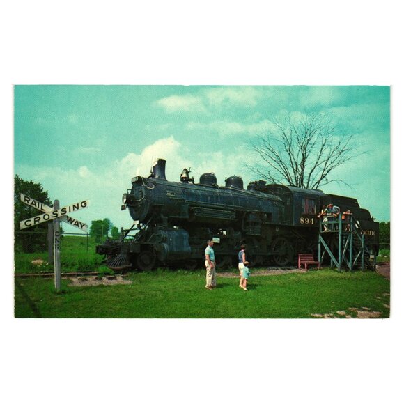 Canadian Pacific Steam Train Postcard Doon Pioneer Village Kitchener Ont Vintage - Picture 1 of 2